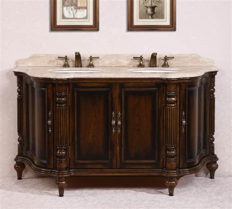 42 × 22 × 34.5 67 Inch Double Sink Bathroom Vanity in Antique Brown ...