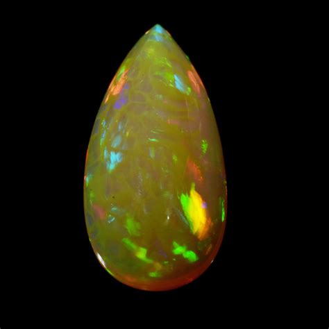 Natural Ethiopian Welo Opal 20x95 Mm Pear Cabochon Etsy