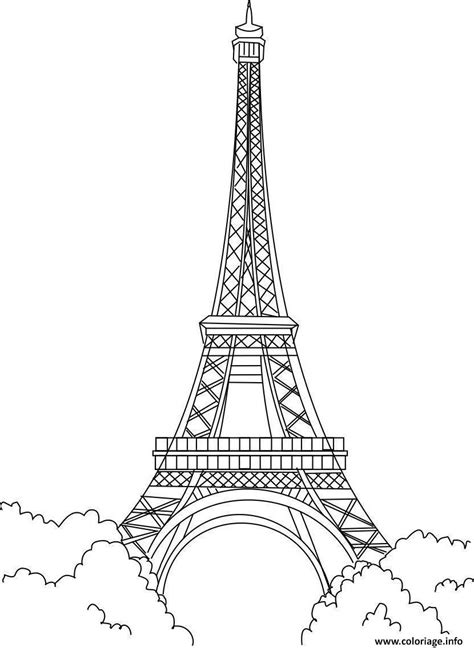 Coloriage tour eiffel monument paris france  JeColorie.com