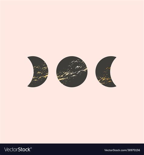 Three Moon Phases In Boho Royalty Free Vector Image