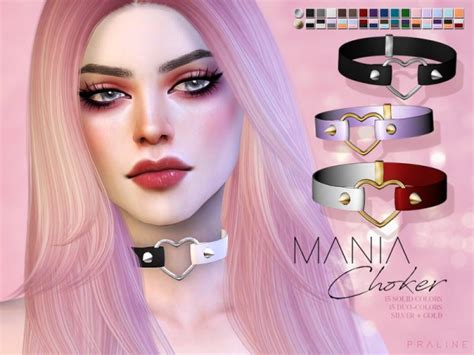 The Sims Resource Mania Choker By Pralinesims • Sims 4 Downloads