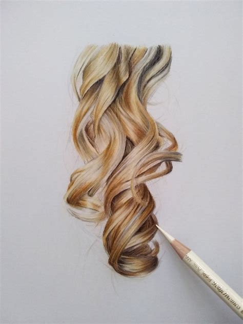 Learn How To Draw Blonde Curls In Colored Pencils Desenho De Cabelo Hot Sex Picture