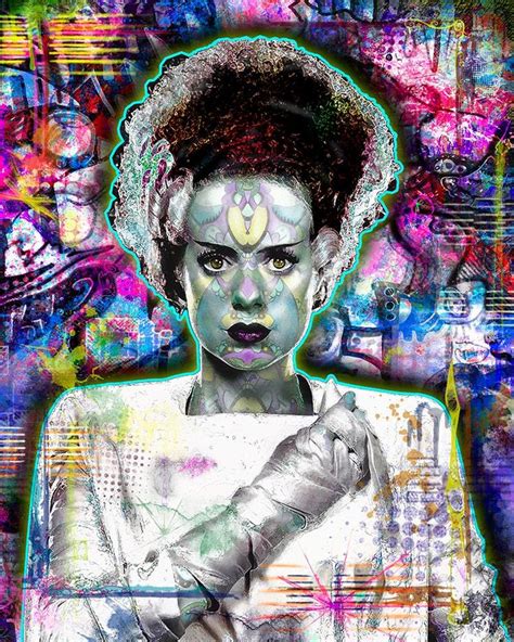 Bride Of Frankenstein Print Bride Of Frankenstein Artwork Bride Of