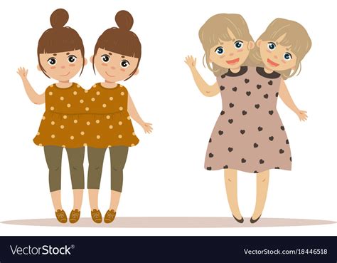 Siamese Twins Conjoined Twins Royalty Free Vector Image