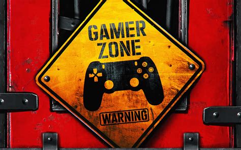 Download Wallpapers Gamer Zone Creative Warning Sign Artwork For