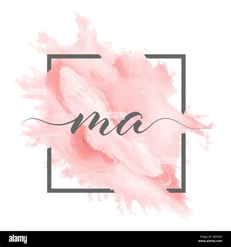 Calligraphic Lowercase Letters M And A Are Written In A Solid Line On A