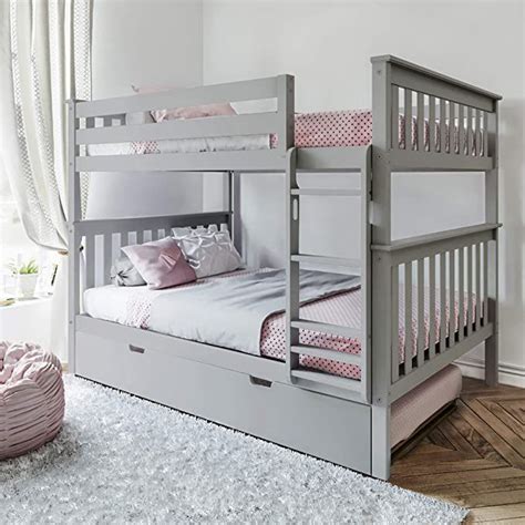 Max And Lily Full Over Full Bunk Bed Trundle Grey