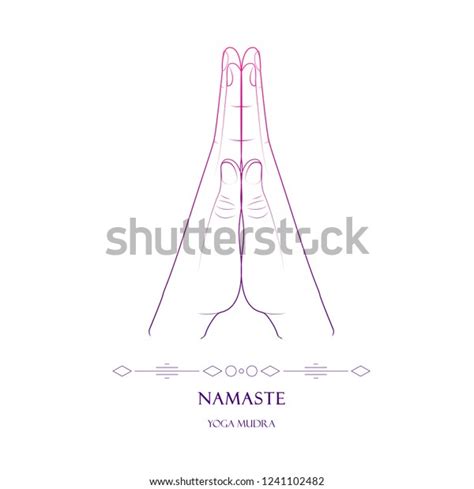 Hand Namaste Yoga Mudra Gradient Stroke Stock Vector Royalty Free