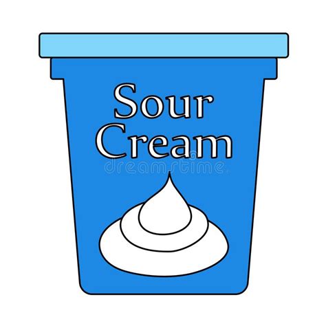 Sour Cream Icon Stock Vector Illustration Of Container 157722491