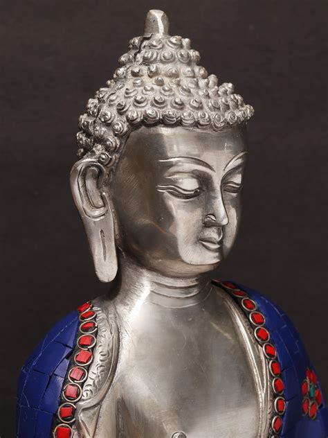 12 Medicine Buddha Brass Statue With Stone Work Exotic India Art
