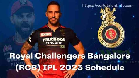 Royal Challengers Bangalore Rcb Ipl 2023 Schedule Complete Match