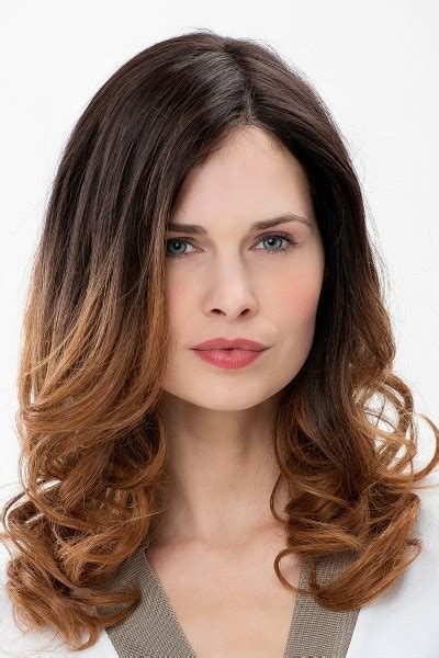 Lace Front Long Human Hair Brown Wigs With With Waves