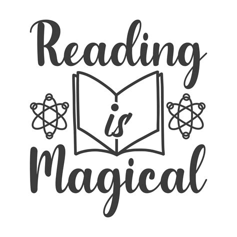 Reading Is Magical Vector Illustration With Hand Drawn Lettering On