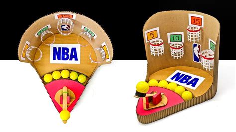 How To Make Nba Basketball Arcade Board Game From Cardboard Youtube