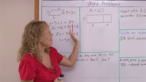 Beginning Algebra Writing Equations For Word Problems