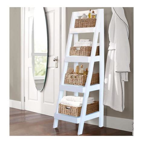 Bathroom Storage Ladder In White Brl3000wh The Home Depot