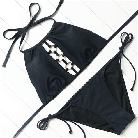 Swimsuit Women Sexy Push Up Bikini Black Bikini Set Female Hollow