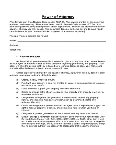 Power Of Attorney Form Ohio Edit Fill Sign Online Handypdf