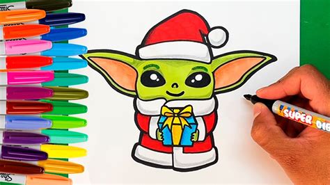 Como Dibujar A Baby Yoda De Navidad How To Draw To Christmas Gogru