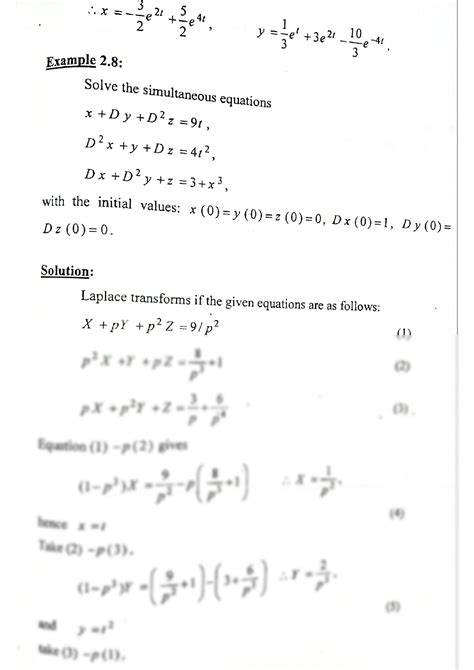 Solution Solving Simultaneous Linear Differential Equations By Using