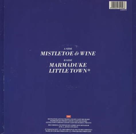 Cliff Richard Mistletoe And Wine Uk 12 Vinyl Single 12 Inch Record Maxi Single 45412