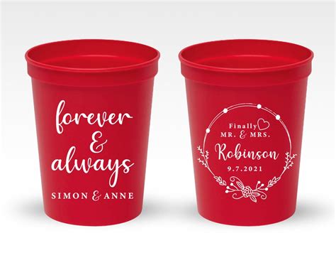 Forever And Always Wedding Stadium Cups Personalized Wedding Etsy