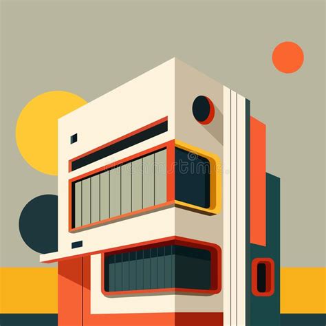 Building Illustration In Perspective View In Flat Style Modern