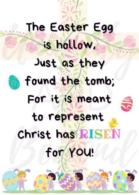 Printable Easter Poem Easter Poem Easter Poem For Kids Etsy Artofit