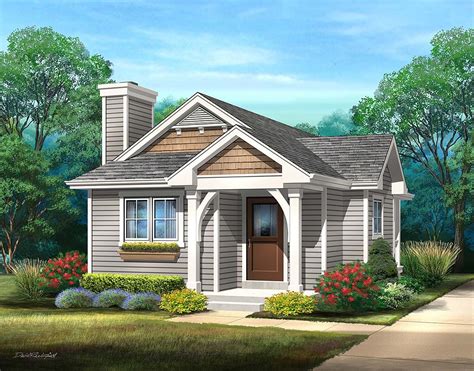One Bedroom Cottage Home Plan House Plan Bungalow Cottage