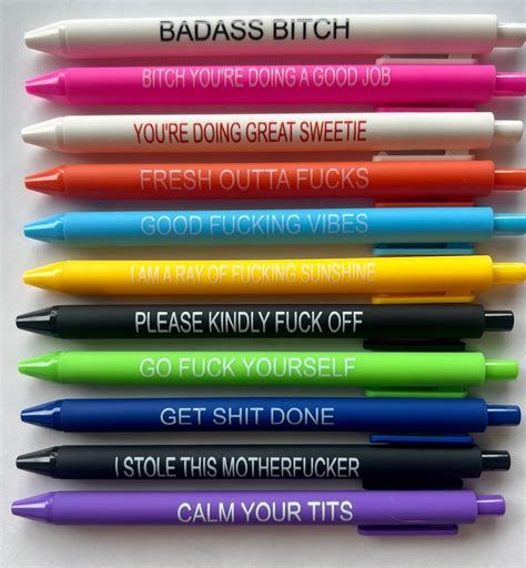 Offensive Pen Set Swear Words Work Pens Coworker T Funny Pens