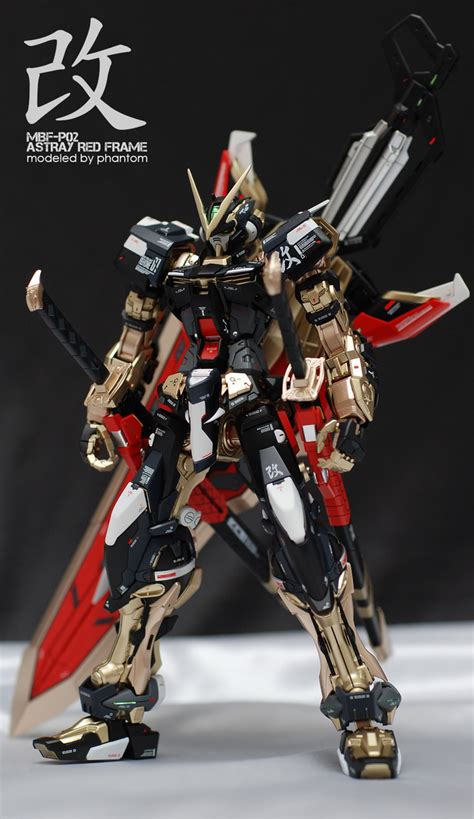 Custom Build Mg 1100 Gundam Astray Red Frame Kai Gold Black Armor
