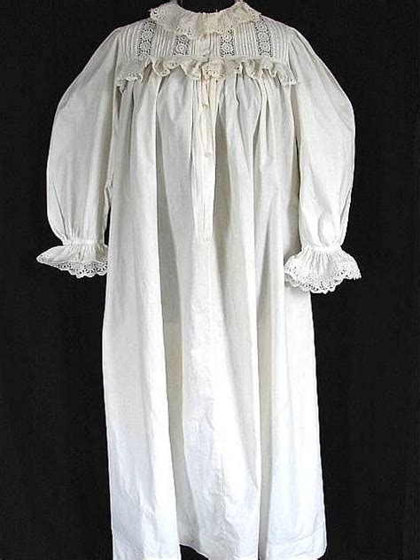 Victorian Frilly Eyelet Lace Nightgown Full Length Front Night Gown
