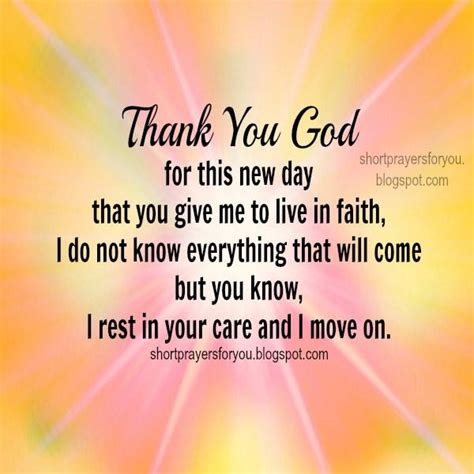 Thank You God For This New Day Good Morning Short Prayer Short