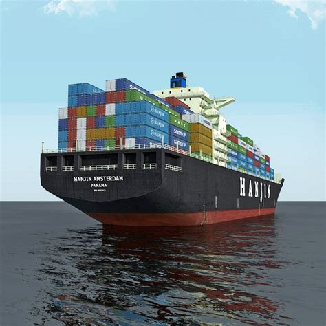 Cargo Ship Hanjin D Model Turbosquid