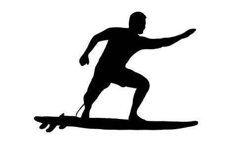 Surfer On Surfboard Silhouette