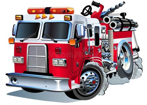 Vector Cartoon Fire Truck Stock Vector Illustration Of Dangerous