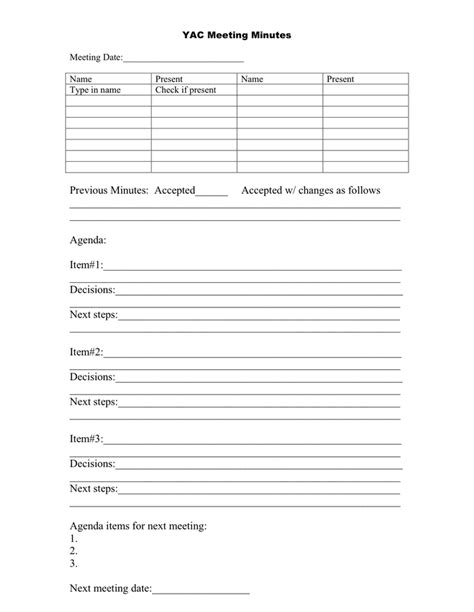 Meeting Minutes Template In Word And Pdf Formats