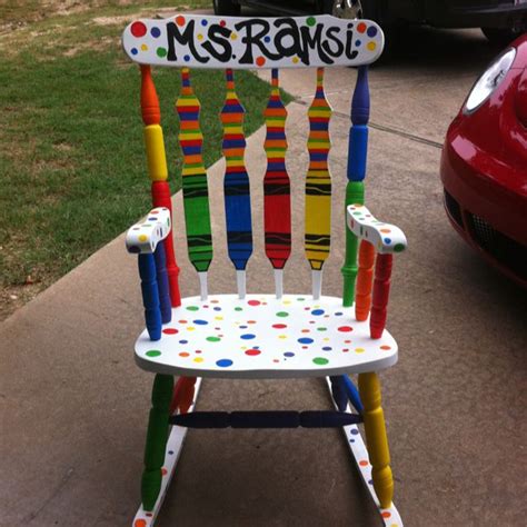 A Chair For My Classroom Teacher Rocking Chairs Painted Teacher Chair Teacher Chairs Painted