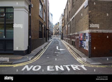 No Entry To One Way Street Soho London England Uk