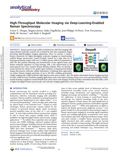 Pdf High Throughput Molecular Imaging Via Deep Learning Enabled Raman
