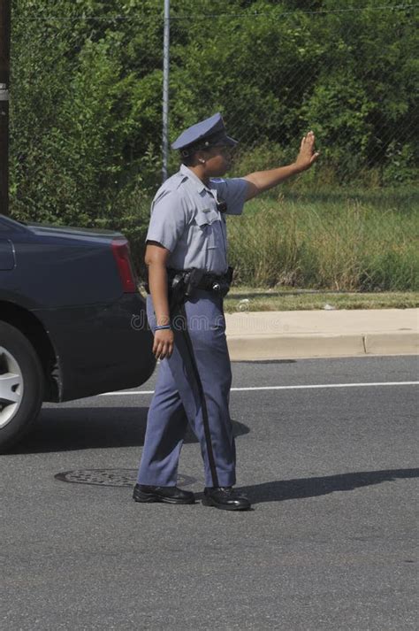 police officer directing traffic in forestville maryland editorial stock image image of