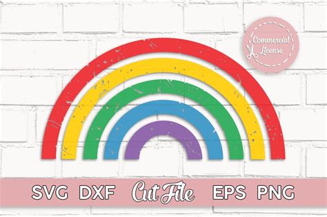 Rainbow SVG 2 Cut Files Of Plain And Distressed Rainbows Etsy