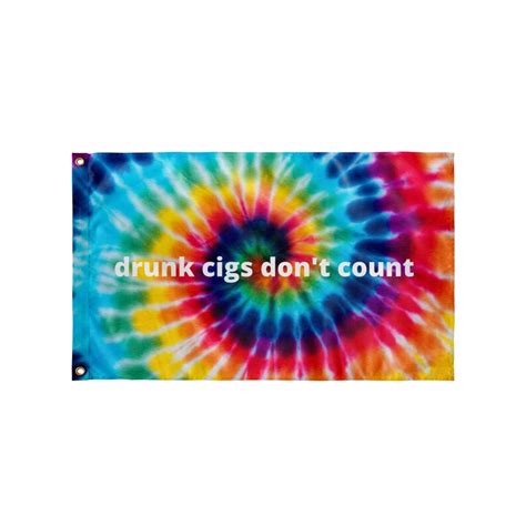 Drunk Cigs Dont Count Flag Flag For Dorm Room Wall Etsy