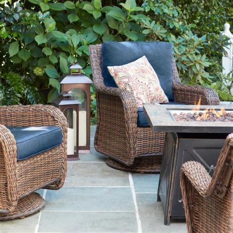 Hampton Bay Patio Furniture With Gas Fire Pit 5 Piece Fire Pit Patio
