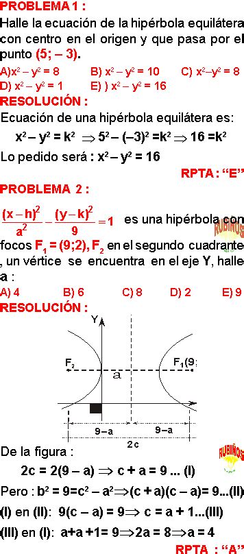 EcuaciÓn De La HipÉrbola Propiedades Y Preguntas Desarrolladas De