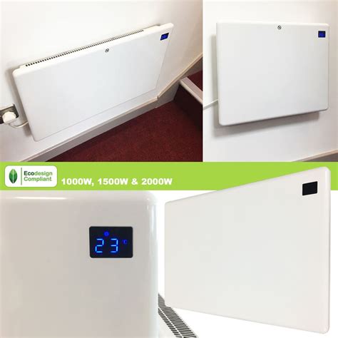 Slimline Nova Live R Wall Mounted White Electric Digital Panel Heater