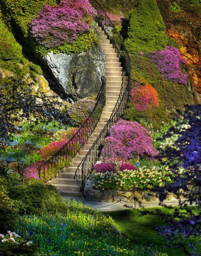 Butchart Garden Stairway By John Rogers Beautiful Places Garden