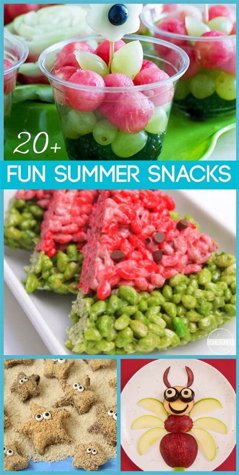 20 Fun Summer Snacks For Kids Summer Snacks Fun Kids Food Kids Meals