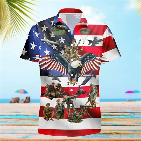 Veterans Eagle American Flag Hawaiian Shirt Beeteeshop