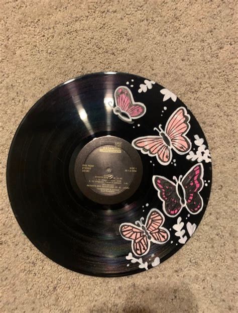 Butterfly Painted Vinyl Record Etsy